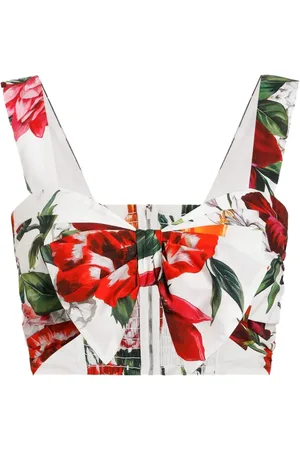 Dolce & Gabbana Cropped top med blomstertryk