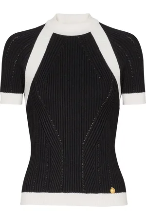 Balmain Strikket top med korte ærmer