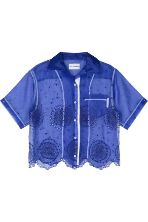 Des Phemmes Silkebluse i broderie-anglaise