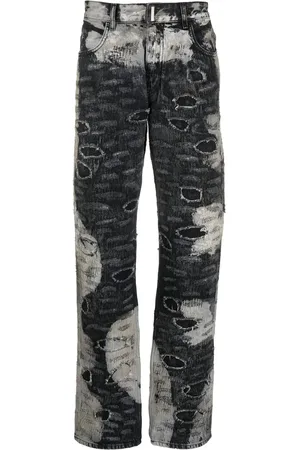 Givenchy Bukser med lige pasform og slitageeffekt