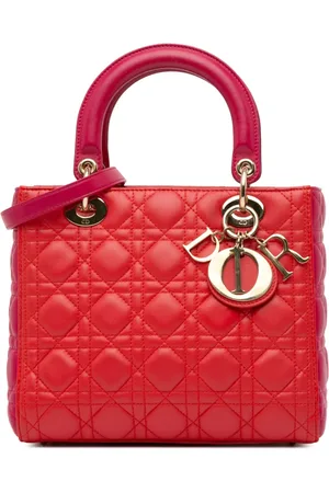 Dior Medium Bicolor Cannage Lady Dior satchel-taske i lammeskind fra 2014