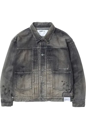 NEIGHBORHOOD Denimjakke med slitageeffekt