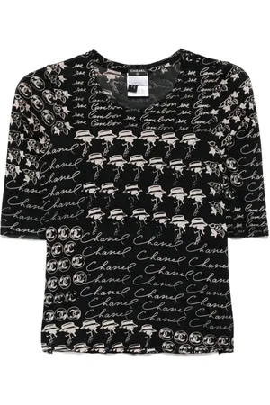 CHANEL Top med grafisk tryk fra 2006