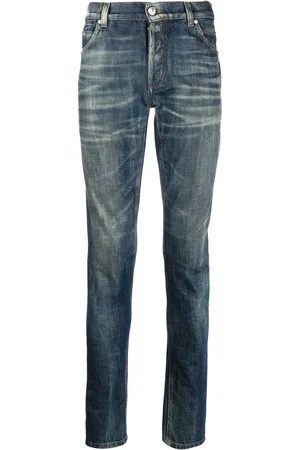 Balmain Smalle denimjeans med whiskering-effekt