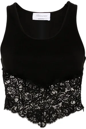 BLUMARINE Tanktop med blondedetalje
