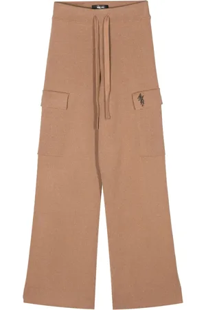AMIRI Ribbede bukser med svaj og broderet logo