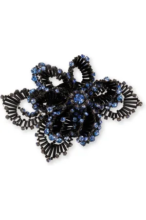 Alberta Ferretti Krystaludsmykket broche med blomster