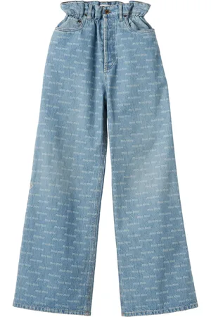 Miu Miu Jeans med brede ben og logotryk