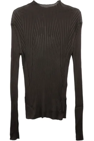 Jil Sander Ribstrikket top med høj hals