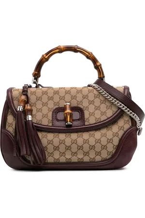 Gucci 2016-2025 Large GG Canvas Bamboo satchel