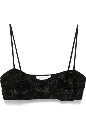 BLUMARINE Cropped top med blomstret applikation