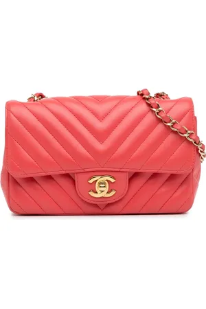 CHANEL Mini rektangulær Classic Chevron Single Flap crossbody-taske fra 2019