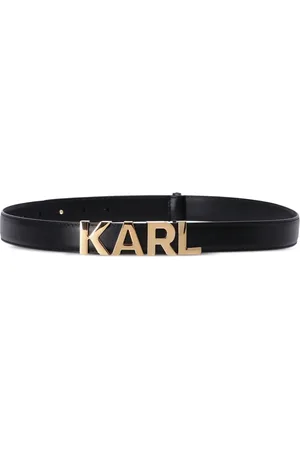 Karl Lagerfeld Læderbælte med logospænde