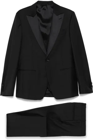 LARDINI Jakkesæt med satin-detalje