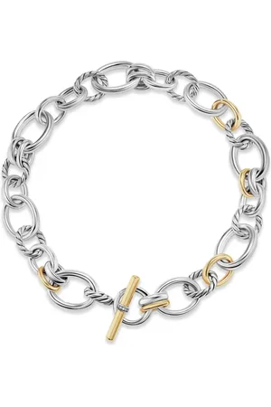 David Yurman DY Mercer halskæde i 18 karat gulguld med diamanter (25 mm)