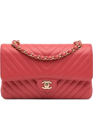 CHANEL 2017-2018 Medium Classic Chevron Lambskin Double Flap shoulder bag