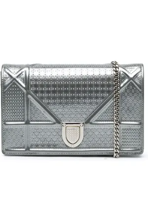 Dior 2019 lakeret Microcannage Diorama pung med kæde-crossbody-taske
