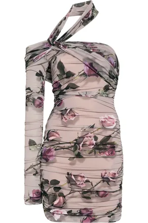 BLUMARINE Kort blomstret Tasha kjole med halterneck