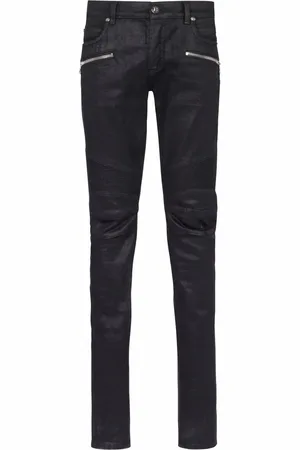 Balmain Behandlede jeans med smal pasform