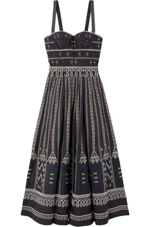 EMPORIO Midi broderet bustier-kjole