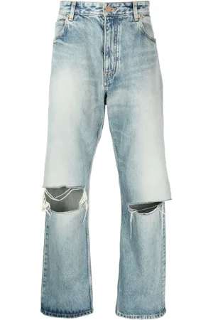 Balenciaga Lavtaljede jeans med slitageeffekt