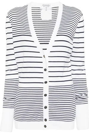 CHANEL Stribet cardigan fra 1990-00