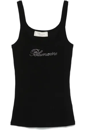 BLUMARINE Tanktop med rhinsten-logo