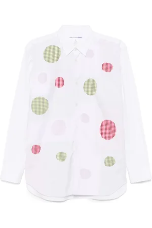 Comme des Garçons Gingham-ternet skjorte med mærke