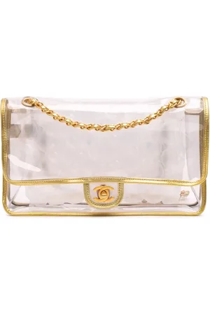 CHANEL 2006-2008 Medium PVC and Metallic Lambskin Naked Flap shoulder bag