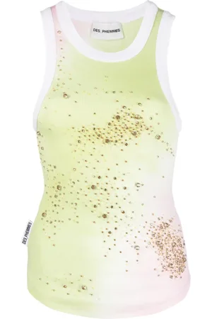Des Phemmes Krystaludsmykket ribbet tanktop