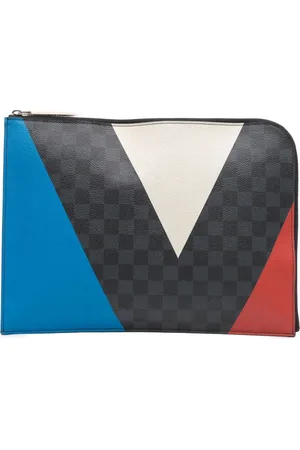 LOUIS VUITTON 2016 Damier Cobalt Americas Cup Pochette Jour GM clutch bag