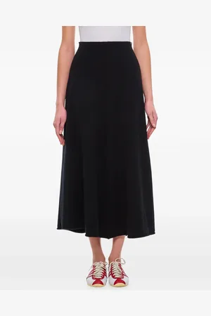 EXTREME CASHMERE Højtaljet nederdel med draperinger
