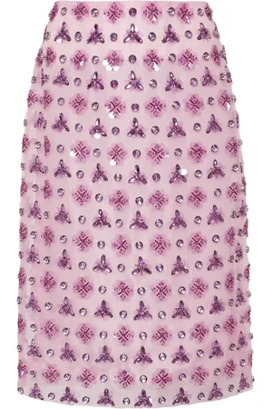Des Phemmes Pencil-nederdel i taffeta med pailletter