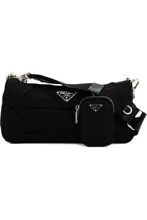 Prada Skuldertaske med trekantet logo i emalje