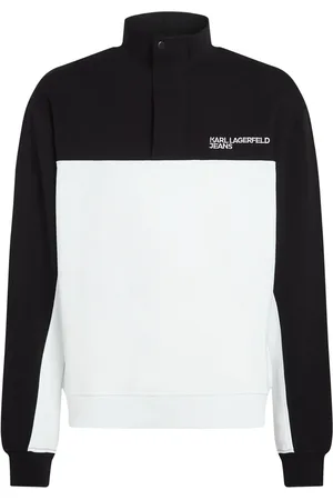 Karl Lagerfeld Sweatshirt med colourblocking og halv lynlås