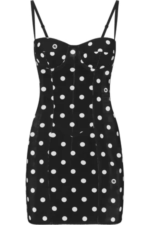 Dolce & Gabbana Kort polkaprikket korset-kjole