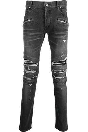 Balmain Jeans med smal pasform og slitageeffekt