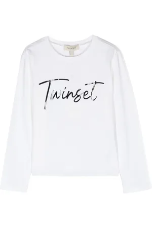 Twin-Set T-shirt med lange ærmer og logotryk