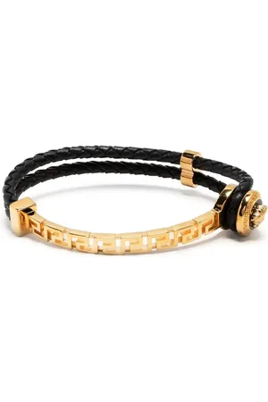 VERSACE Flettet Greca-læderarmbånd