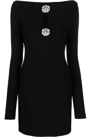 BLUMARINE Kort kjole med rose-broche