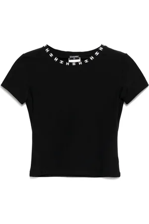 CHANEL 1997 T-shirt med logokant
