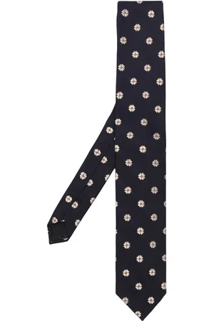 LARDINI Blomsterudsmykket silkeslips