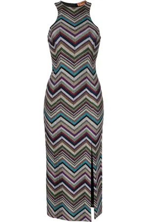 Missoni Midi silkekjole med chevron-mønster