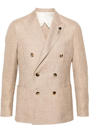 LARDINI Dobbeltradet blazer med meleret effekt
