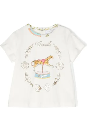 Roberto Cavalli T-shirt med karrusel-tryk