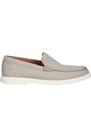 HUGO BOSS Textured-leather loafers