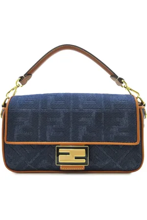 Fendi Baguette satchel-taske i denim med Zucca-broderi fra 2010-2023