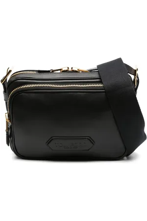 Tom Ford Logopræget messenger-taske i læder