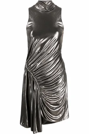 Balmain ærmeløs ruchet kort kjole