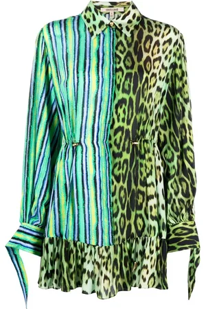Roberto Cavalli Skjortekjole med blandet tryk